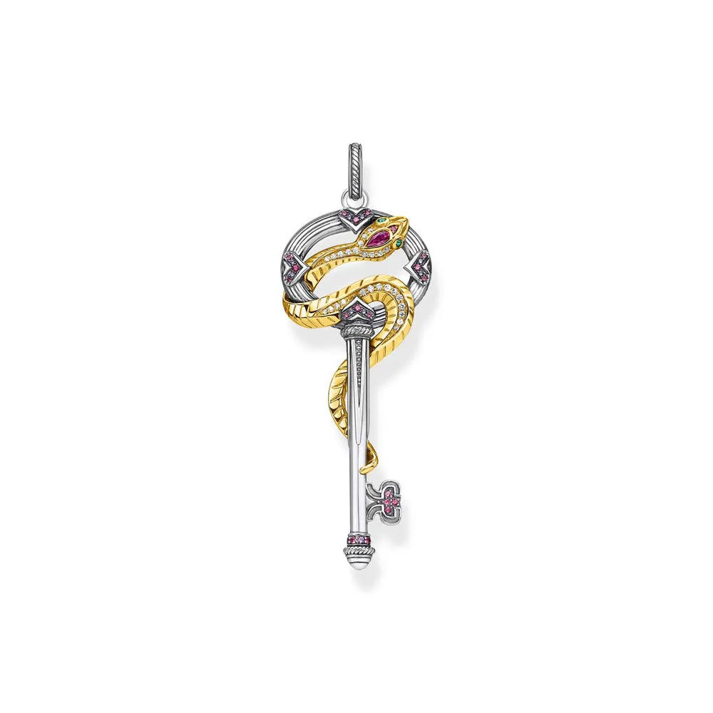 Thomas Sabo Silberschmuck Thomas Sabo Sterling Silber Magic Garden Schlüsselanhänger mit Schlangenmotiv
