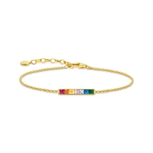Thomas Sabo Damenarmbänder Armband mit bunten Steinen in Gold