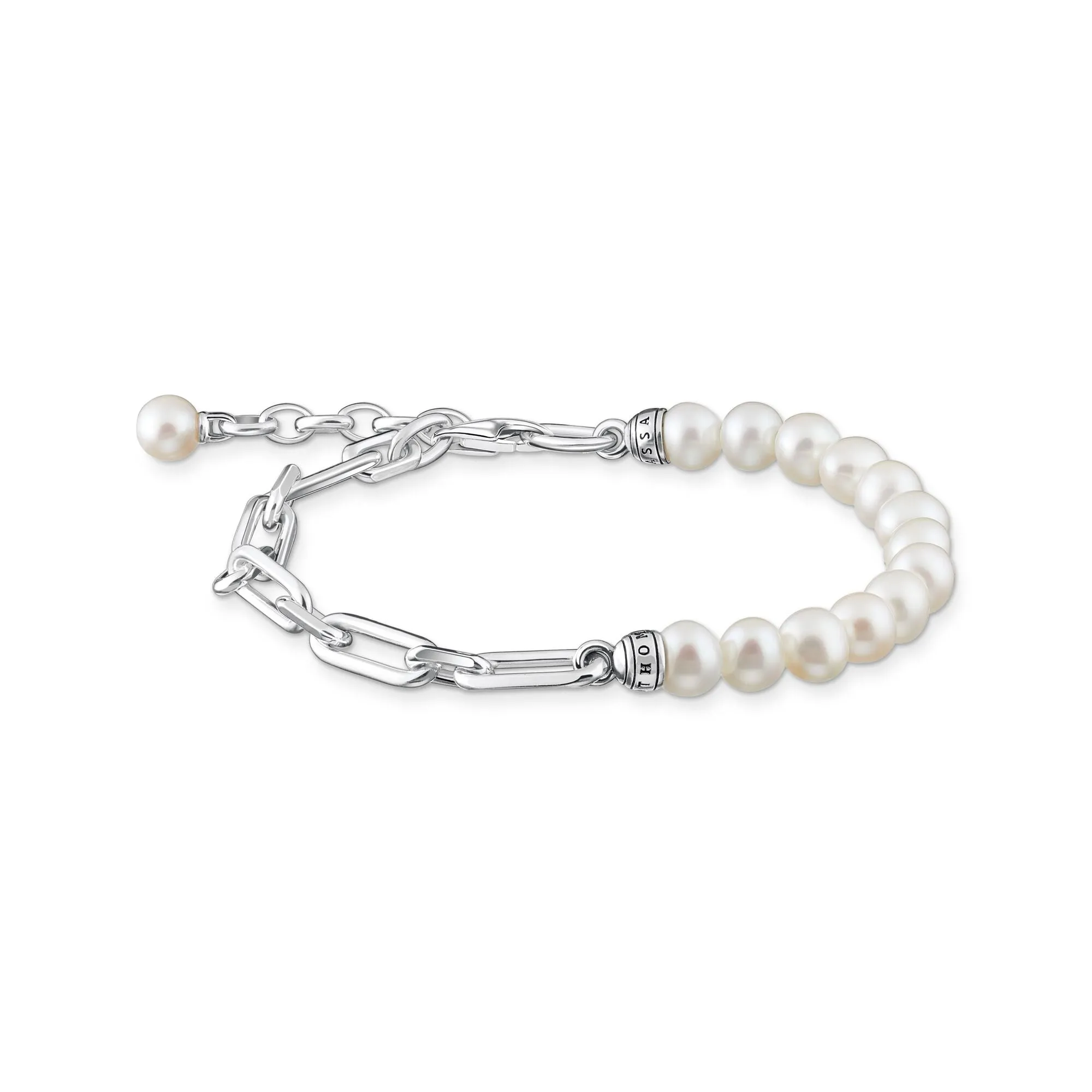 Thomas Sabo Damenarmbänder Armband mit Gliedern und Perlen in Silber