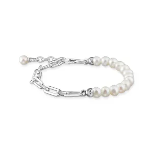 Thomas Sabo Damenarmbänder Armband mit Gliedern und Perlen in Silber