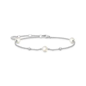 Thomas Sabo Damenarmbänder Armband Perlen und weiße Steine Silber