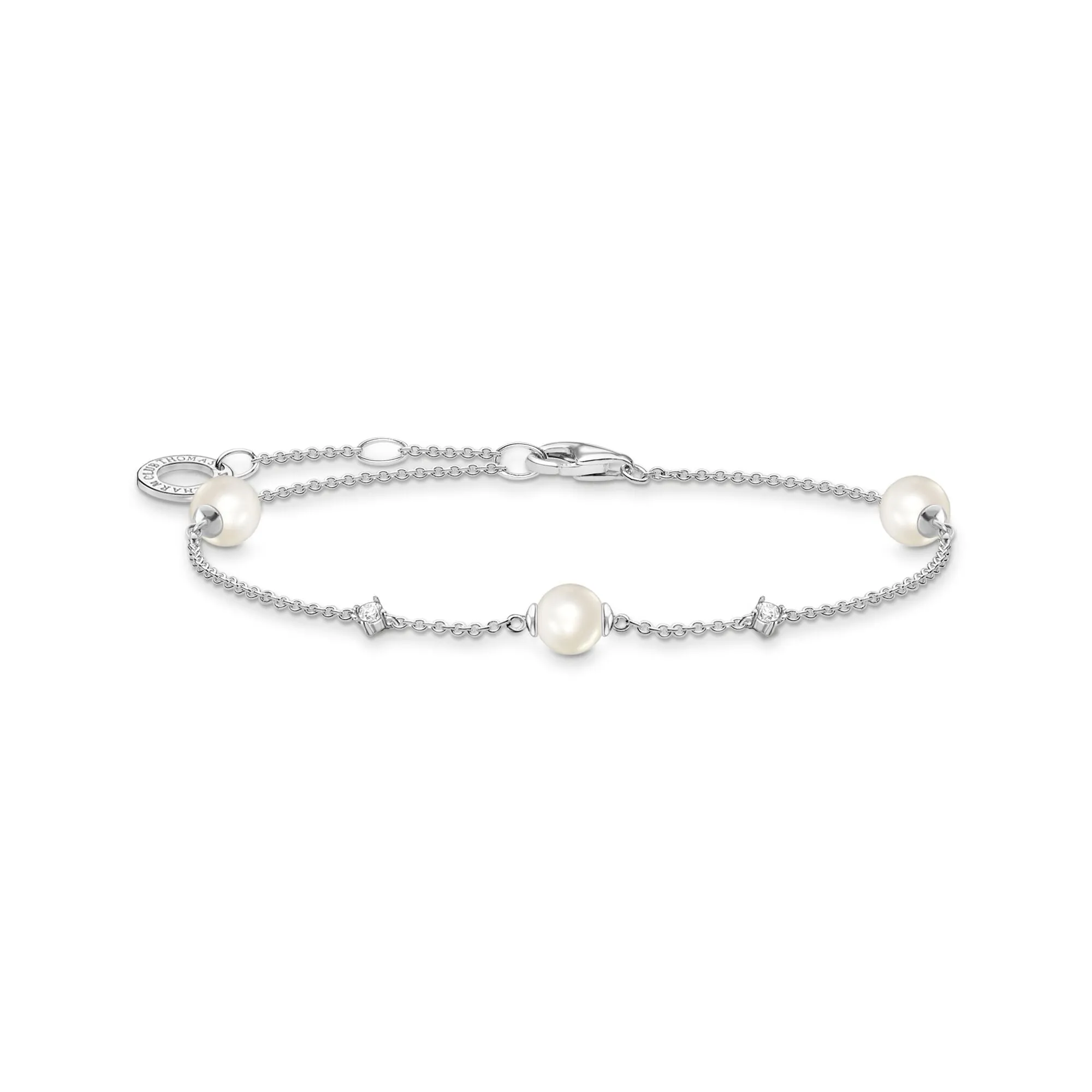 Thomas Sabo Damenarmbänder Armband Perlen und weiße Steine Silber