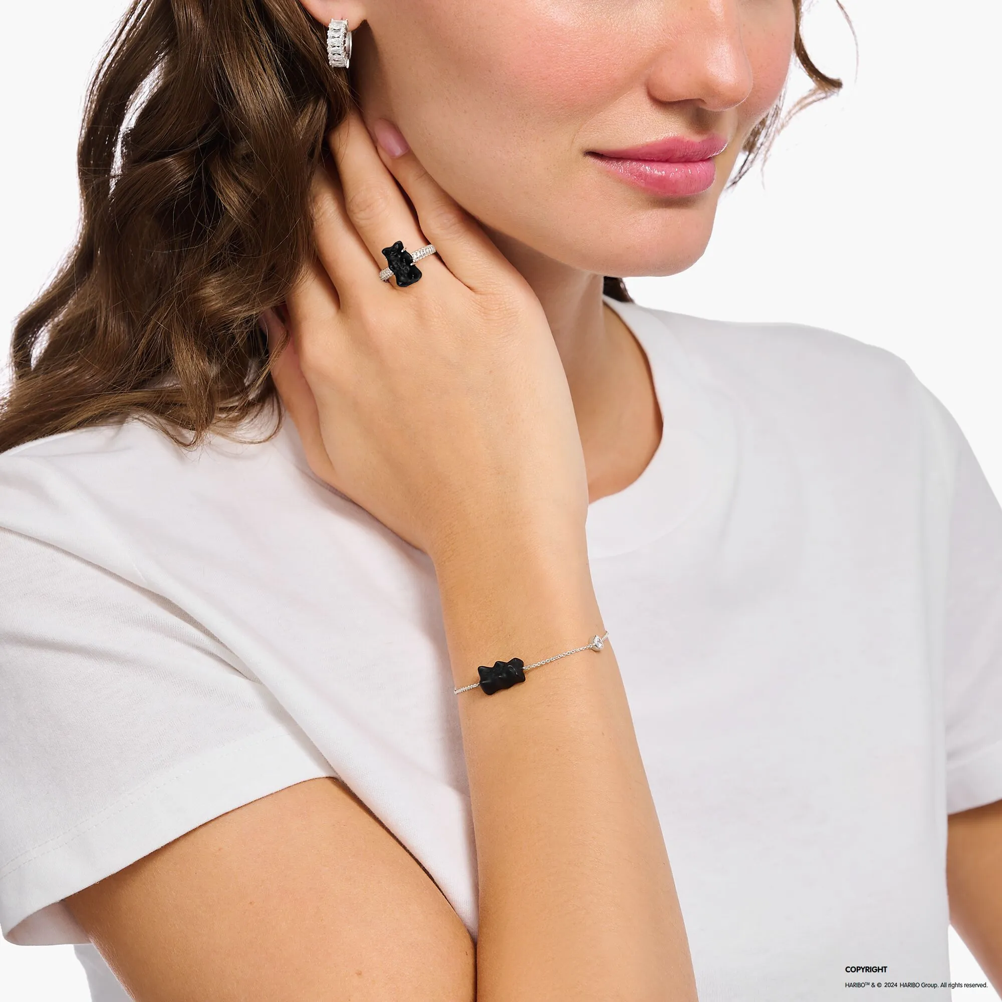 Thomas Sabo Damenarmband Armband mit schwarzem Goldbär, Süßwasserperle & Zirkonia