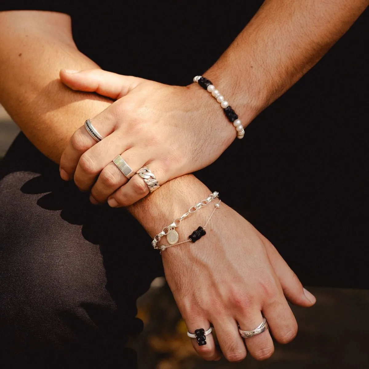 Thomas Sabo Damenarmband Armband mit schwarzem Goldbär, Süßwasserperle & Zirkonia