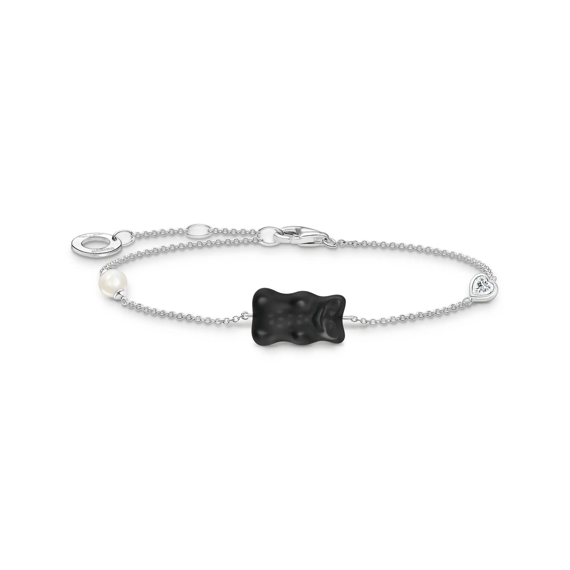 Thomas Sabo Damenarmband Armband mit schwarzem Goldbär, Süßwasserperle & Zirkonia