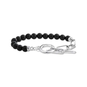 Thomas Sabo Damenarmband Armband mit Onyxperlen und weißen Zirkonia