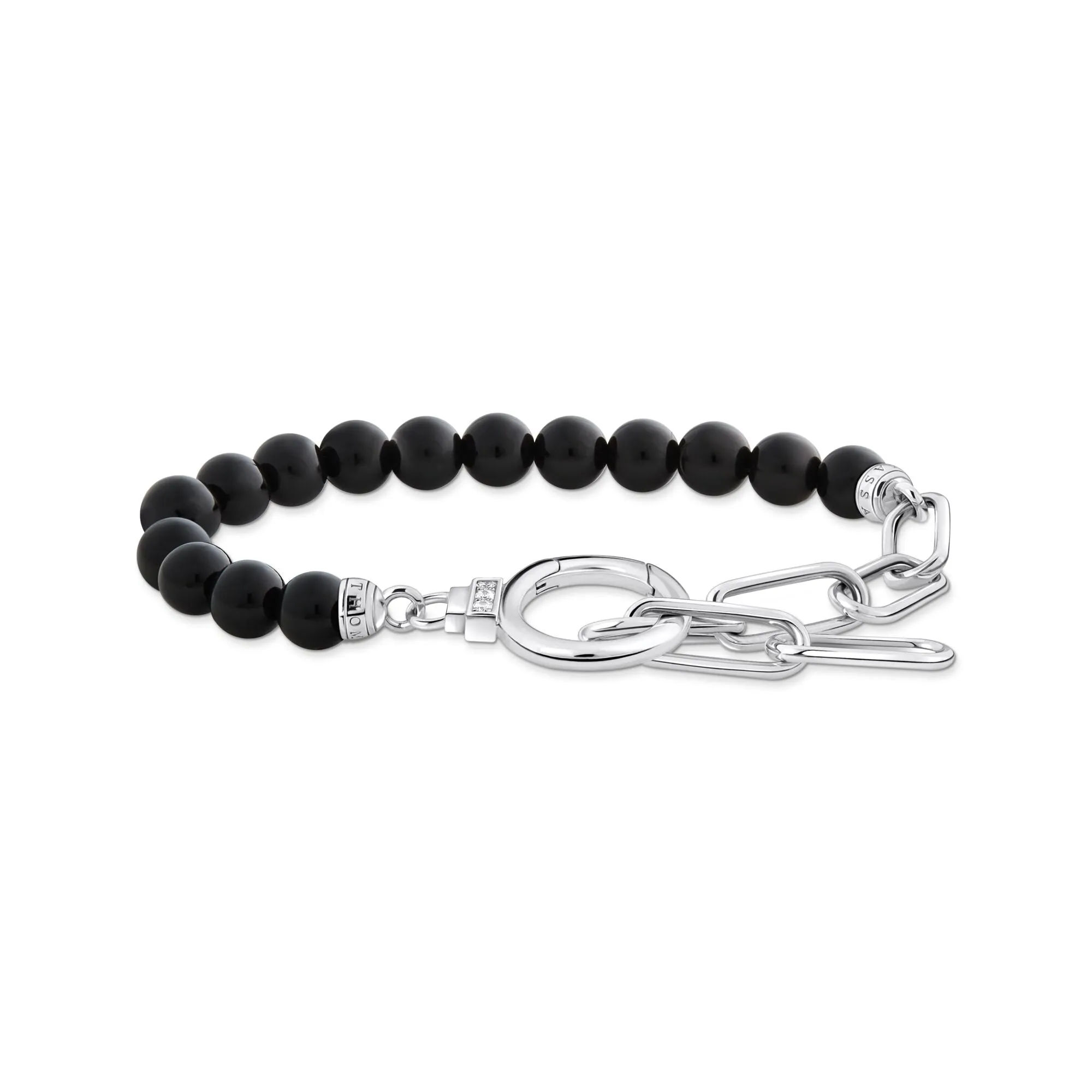 Thomas Sabo Damenarmband Armband mit Onyxperlen und weißen Zirkonia