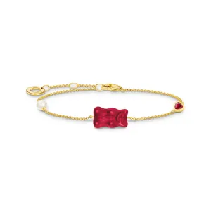 Thomas Sabo Damenarmbänder Armband mit Rotgoldbären, Süßwasserperle & Steinen