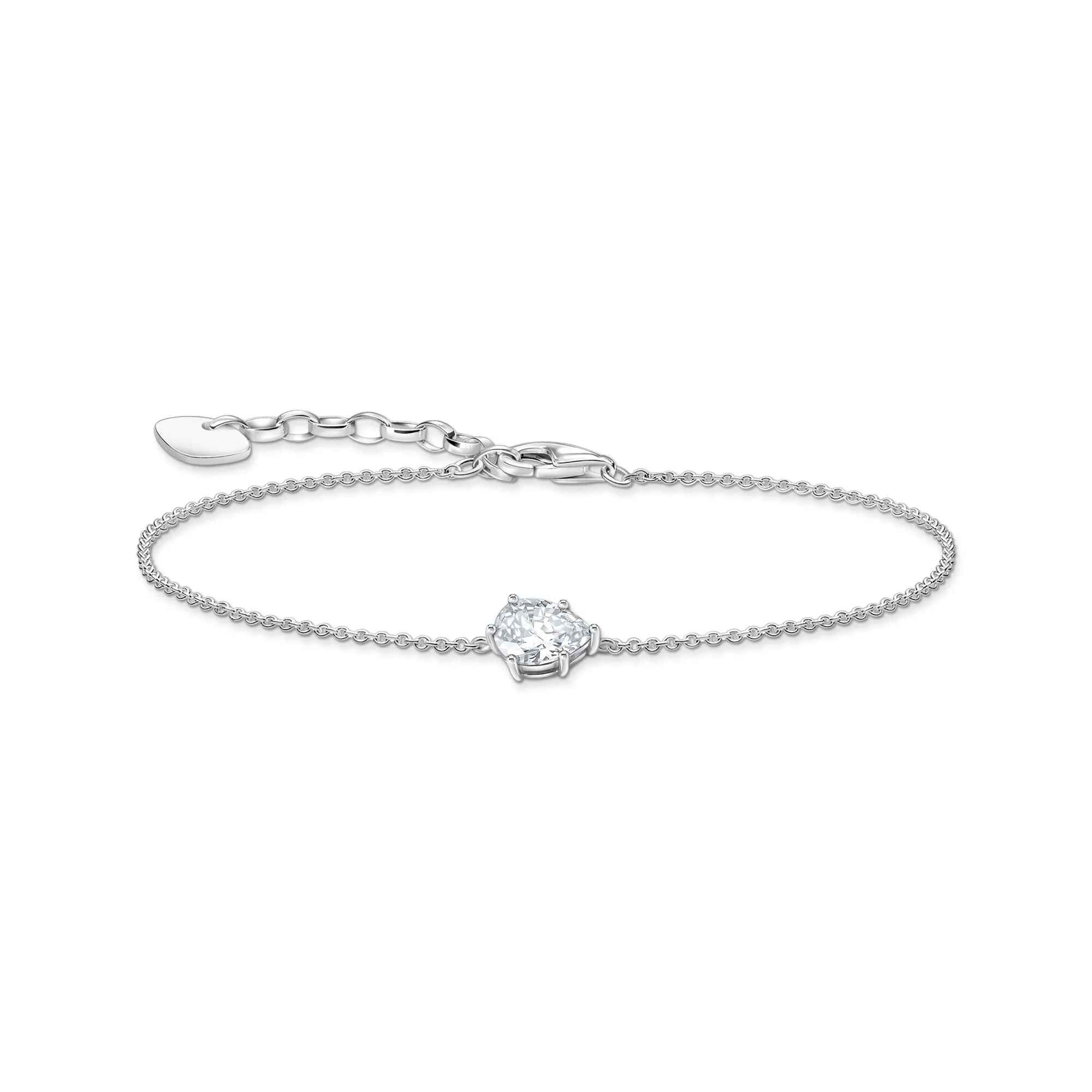 Thomas Sabo Damenarmbänder Armband mit weißem tropfenförmigem Anhänger - Silber