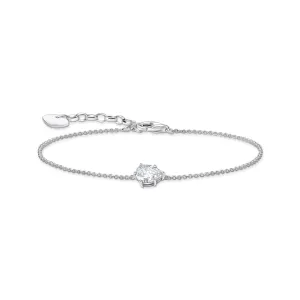 Thomas Sabo Damenarmbänder Armband mit weißem tropfenförmigem Anhänger - Silber