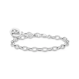 Thomas Sabo Damenarmbänder Charm-Armband mit Goldbär-Logo in Silber