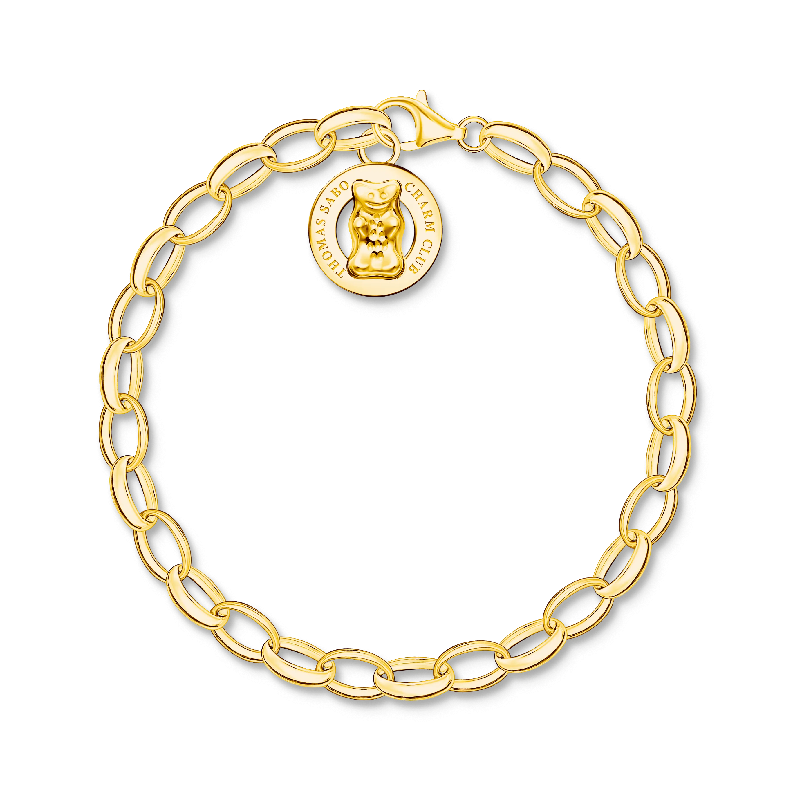 Thomas Sabo Damenarmbänder Charm-Armband mit Goldbären-Logo in Gold