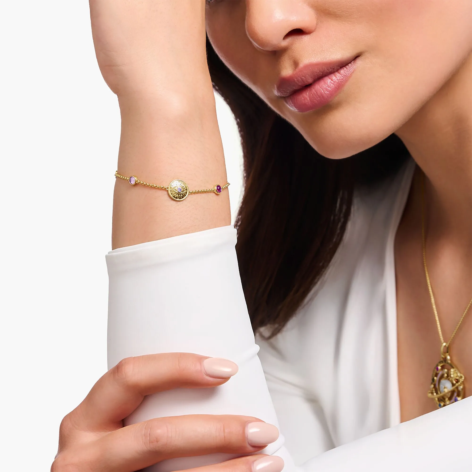 Thomas Sabo Damenarmband Gold Cosmic Sun Münzenarmband