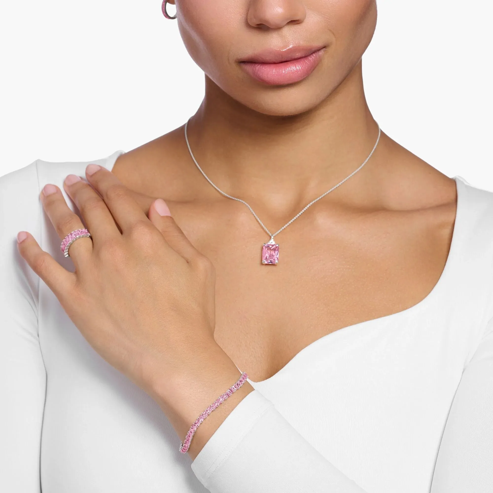 Thomas Sabo Damenarmbänder Heritage Pink Tennis Armband
