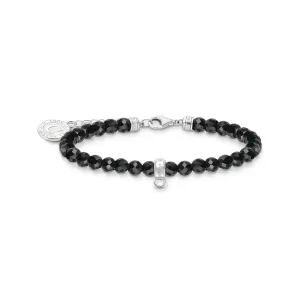 Thomas Sabo Damenarmband Mitglieder Charm-Armband mit schwarzen Perlen