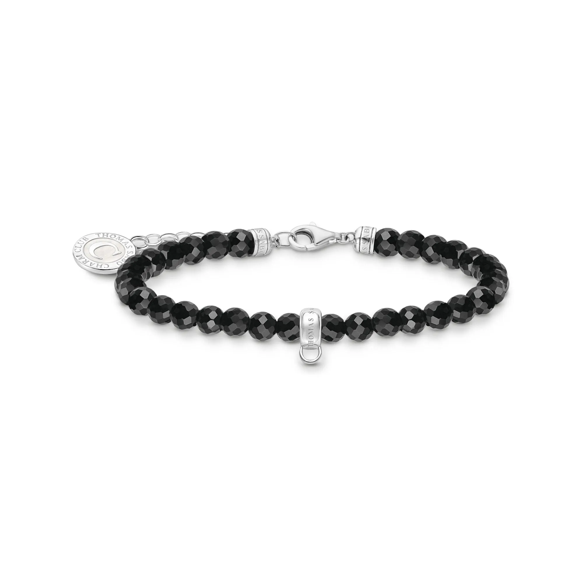 Thomas Sabo Damenarmband Mitglieder Charm-Armband mit schwarzen Perlen