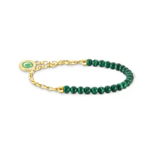 Thomas Sabo Damenarmband Mitglieder Charm-Armband mit grünen Perlen