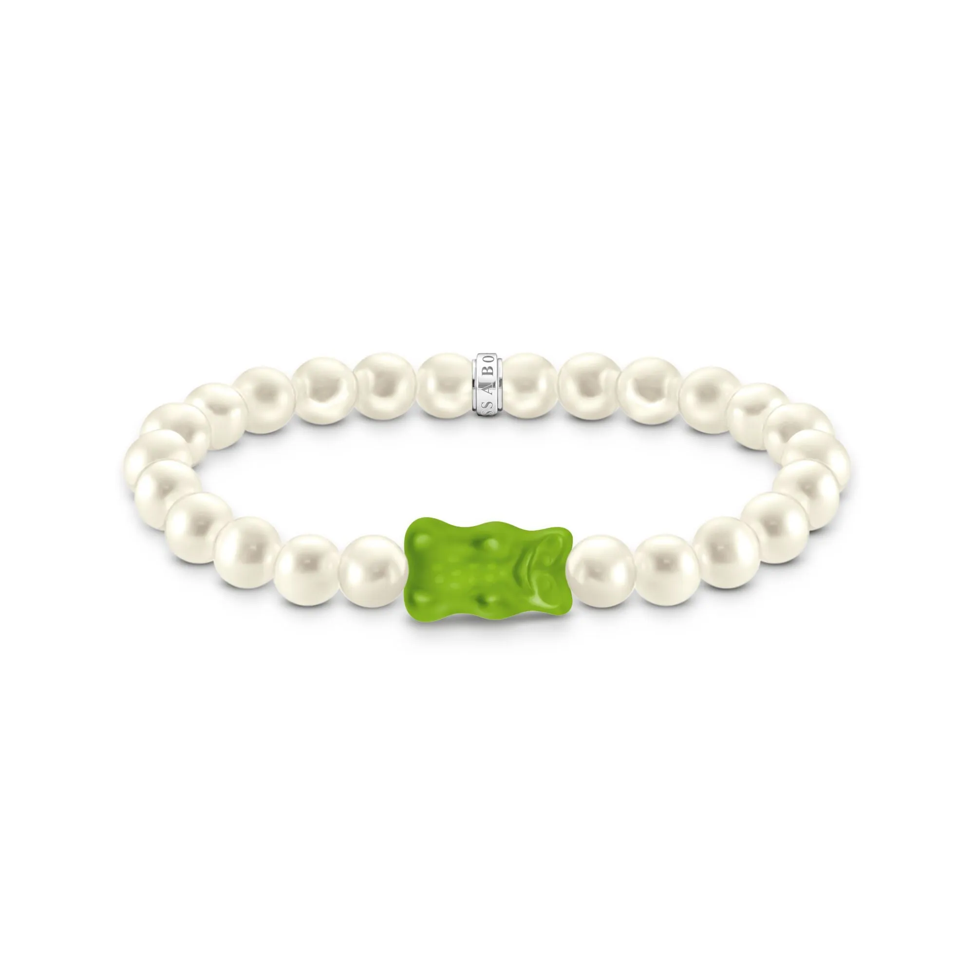 Thomas Sabo Damenarmbänder Perlenarmband mit grünen Goldbären