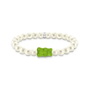 Thomas Sabo Damenarmbänder Perlenarmband mit grünen Goldbären