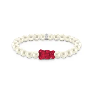 Thomas Sabo Damenarmbänder Perlenarmband mit Rotgoldbären