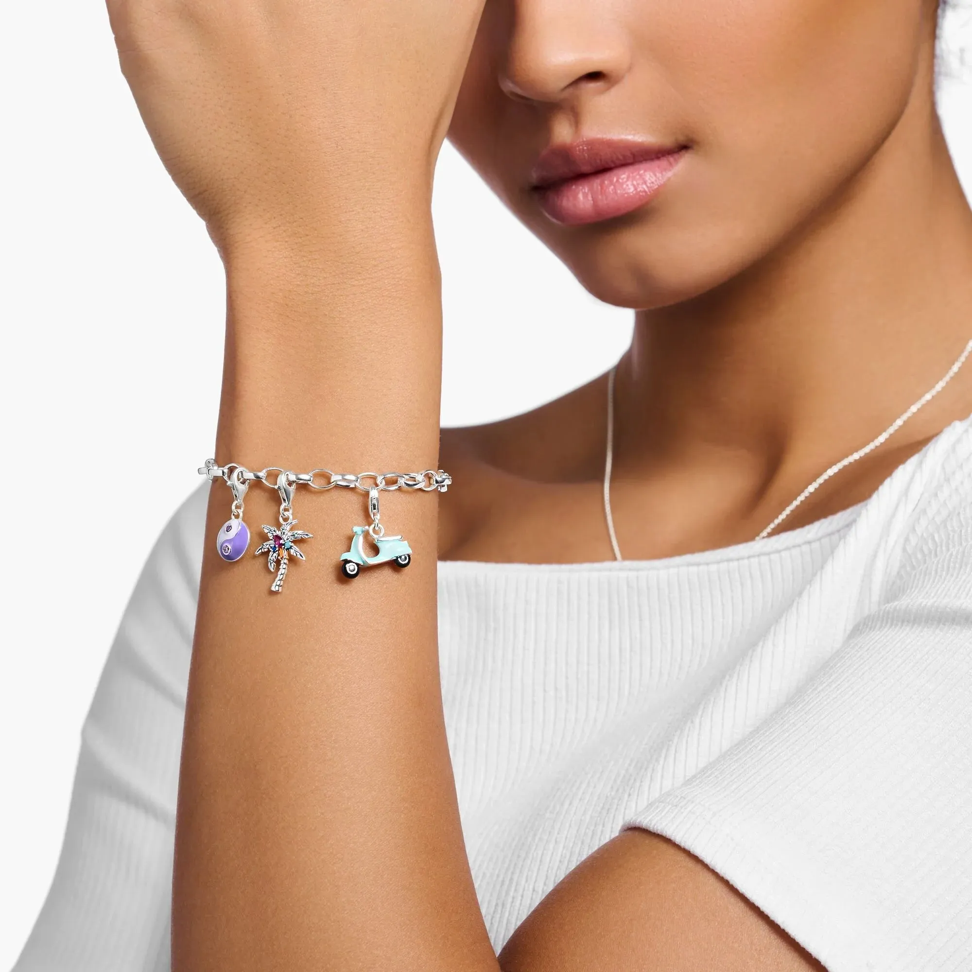 Thomas Sabo Damen Charms Schmuck Charm Anhänger Blauer Roller