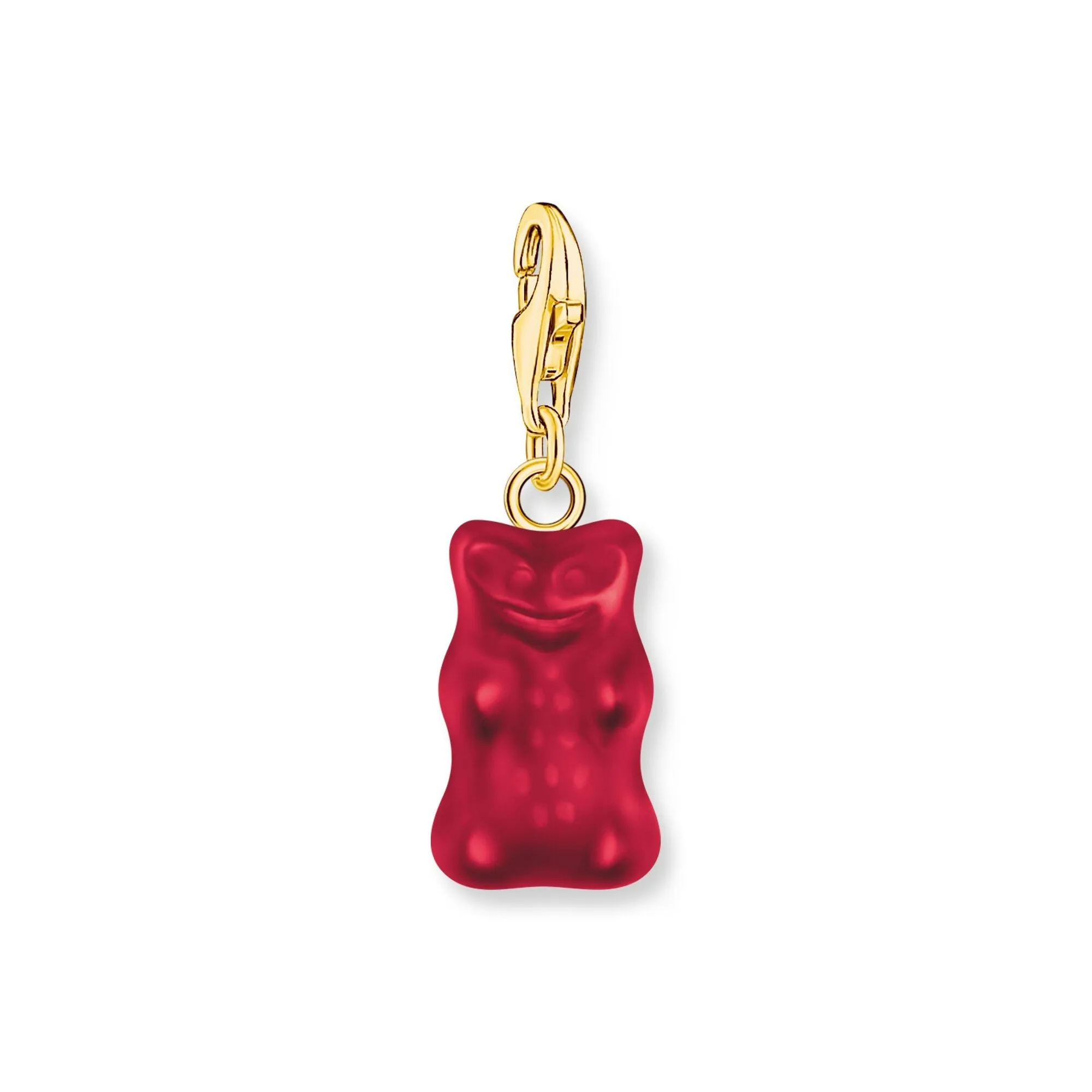 Thomas Sabo Damen Charms Schmuck Anhänger Goldbären in Rot