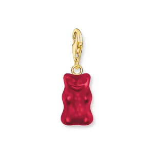 Thomas Sabo Damen Charms Schmuck Anhänger Goldbären in Rot