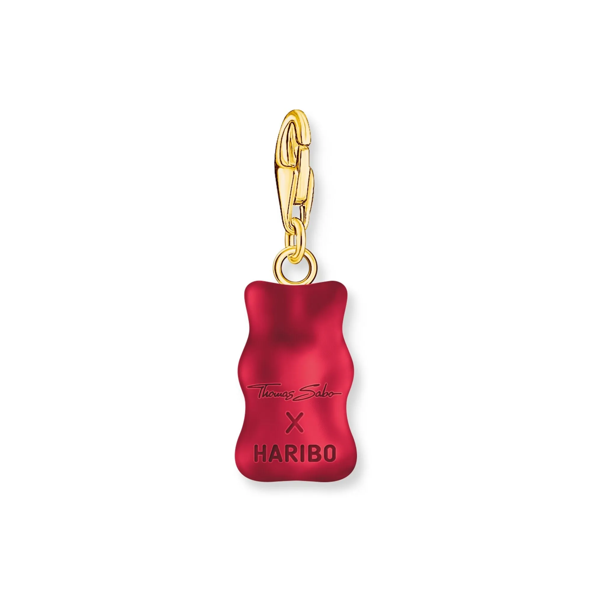 Thomas Sabo Damen Charms Schmuck Anhänger Goldbären in Rot