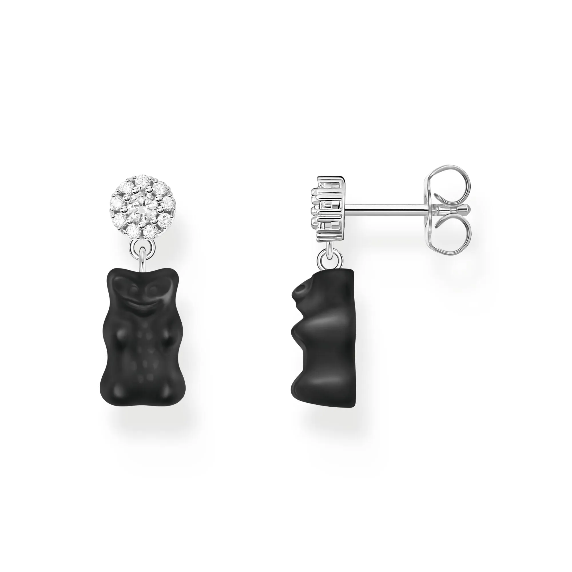 Thomas Sabo Damen Ohrringe Ohrstecker mit schwarzen Goldbären