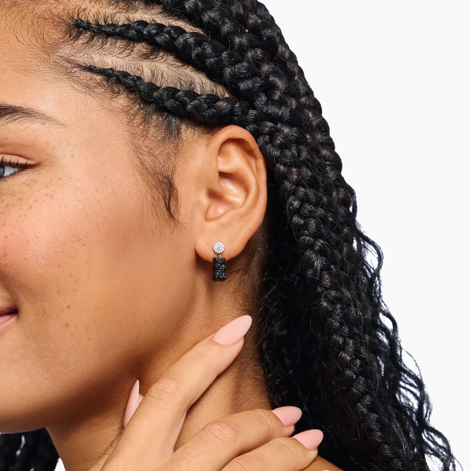 Thomas Sabo Damen Ohrringe Ohrstecker mit schwarzen Goldbären