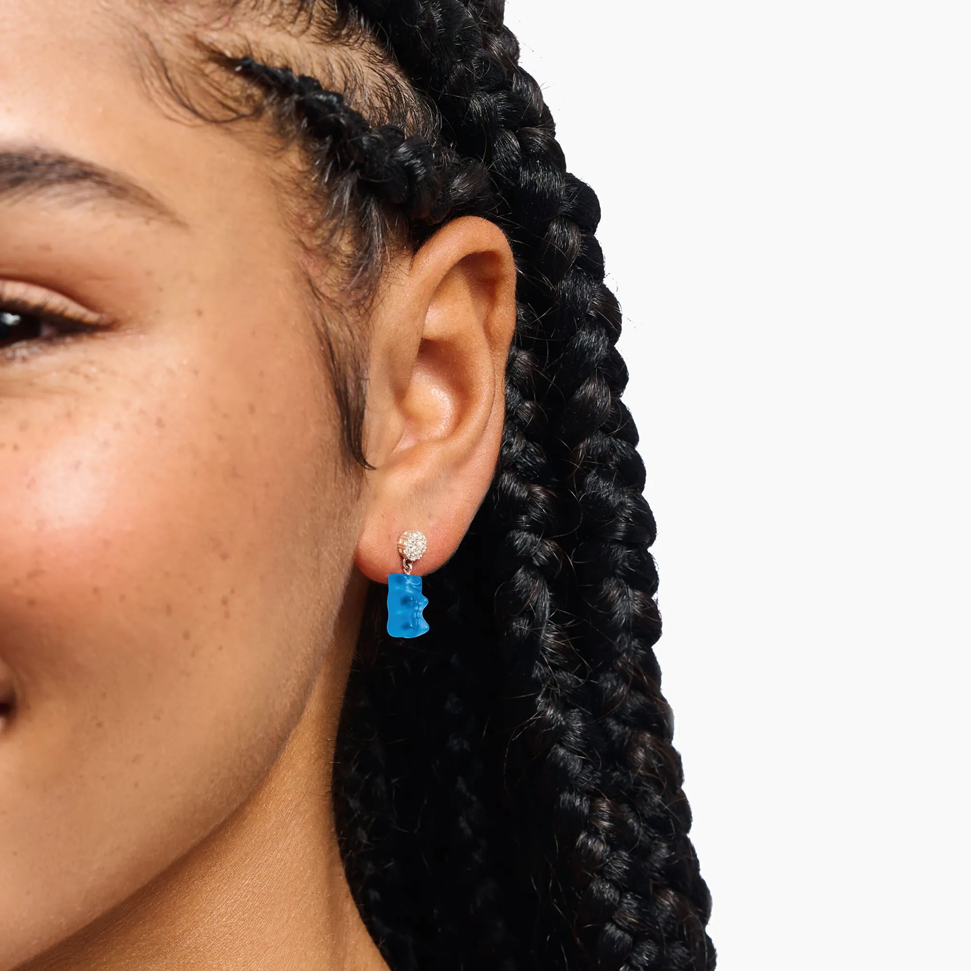 Thomas Sabo Damen Ohrringe Ohrstecker mit blauen Goldbären