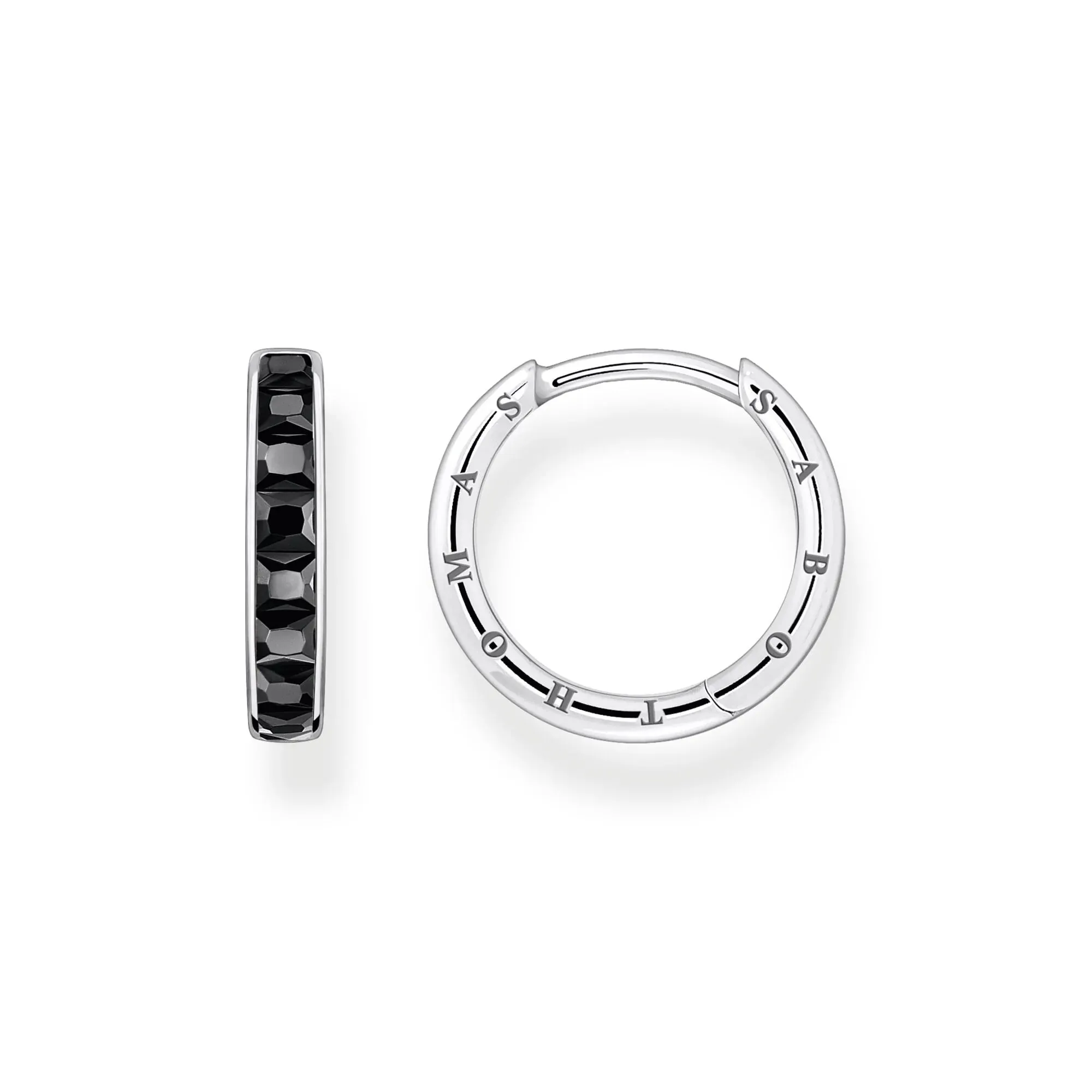 Thomas Sabo Damen Ohrringe Heritage Schwarze Steine Creolen
