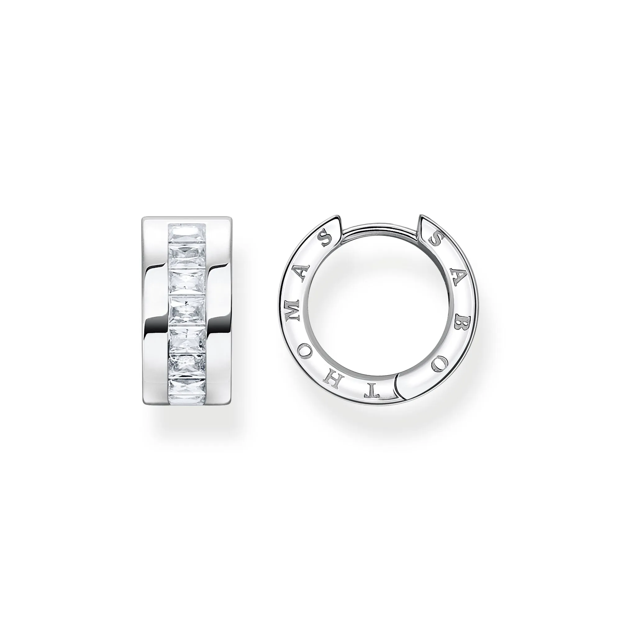 Thomas Sabo Damen Ohrringe Creolen mit weißen Steinen Pavé Silber