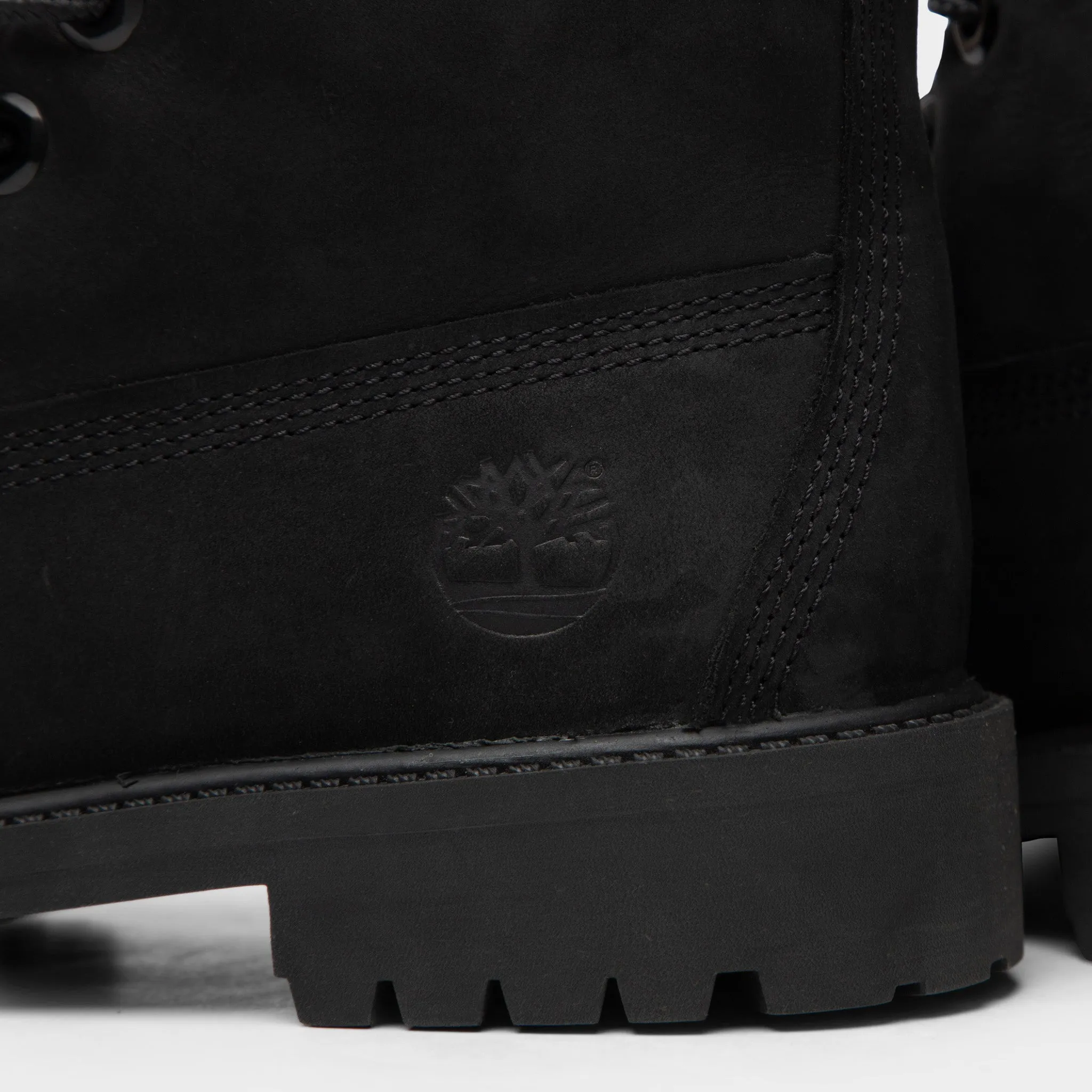 Timberland Juniors' 6-Zoll wasserdichte Premium-Stiefel / Schwarze Nubuck Timberland Schuhe