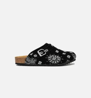 Zweifarbiger Paisley Clog Herren-Sandale - Schwarz/Weiß
