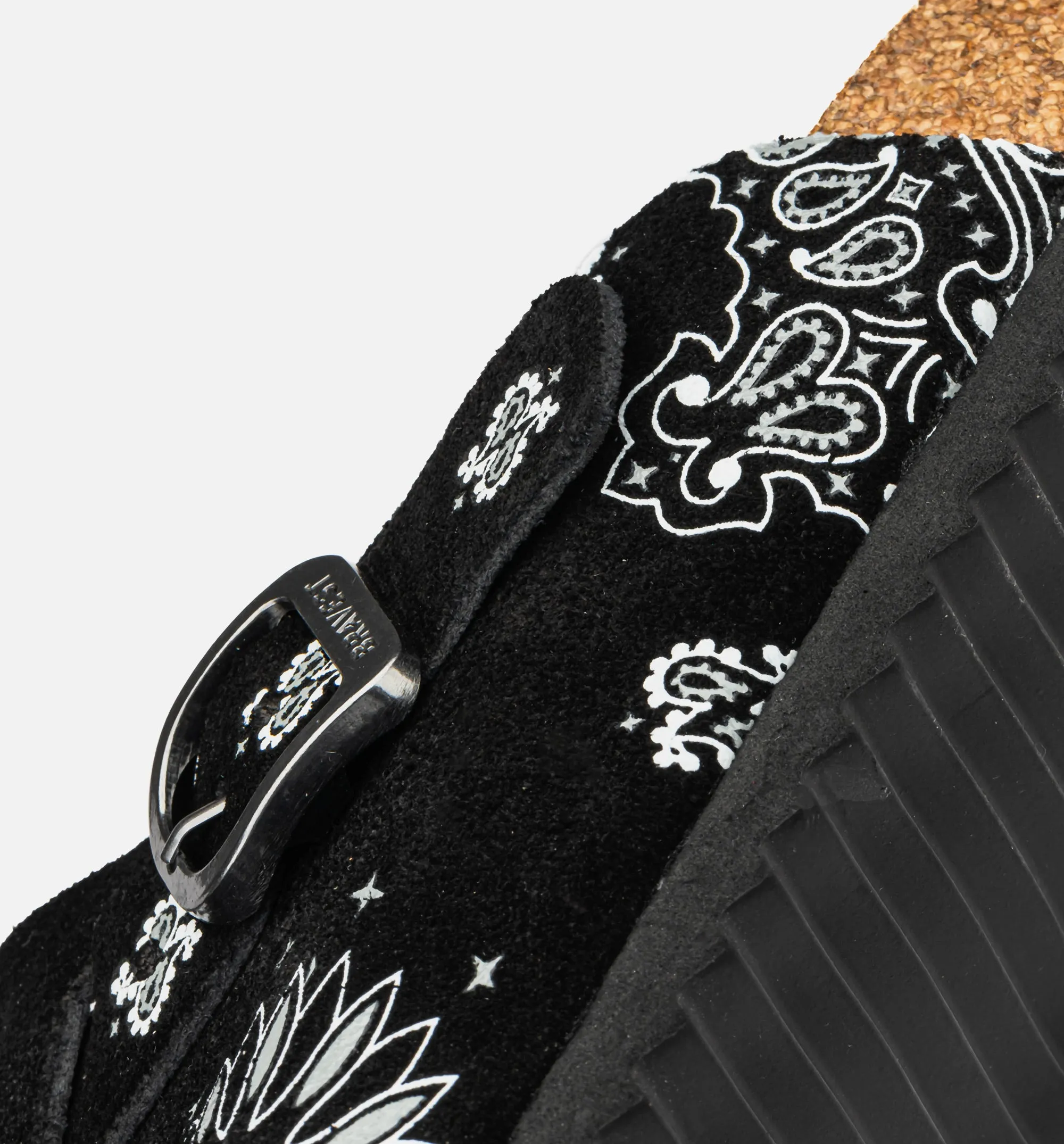 Zweifarbiger Paisley Clog Herren-Sandale - Schwarz/Weiß