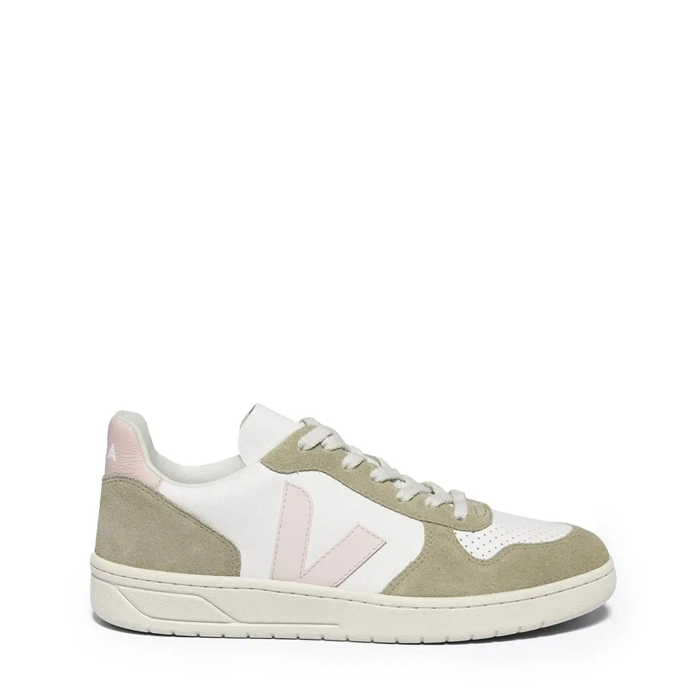 Veja Damen V-10 Chromfreies Leder Weiß Petale Sahara