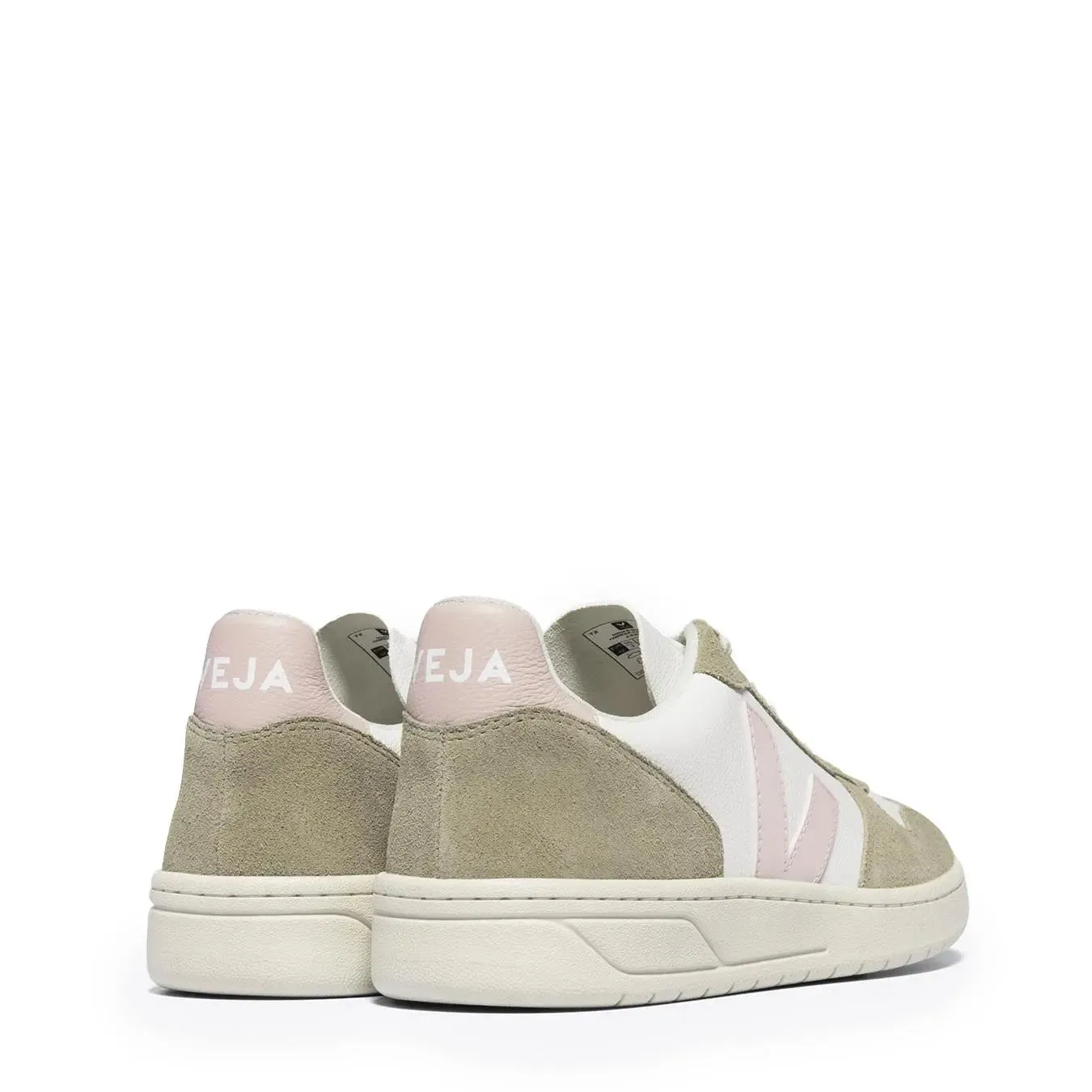 Veja Damen V-10 Chromfreies Leder Weiß Petale Sahara