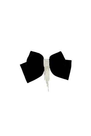 Samt & Strass Schleife - Schwarz