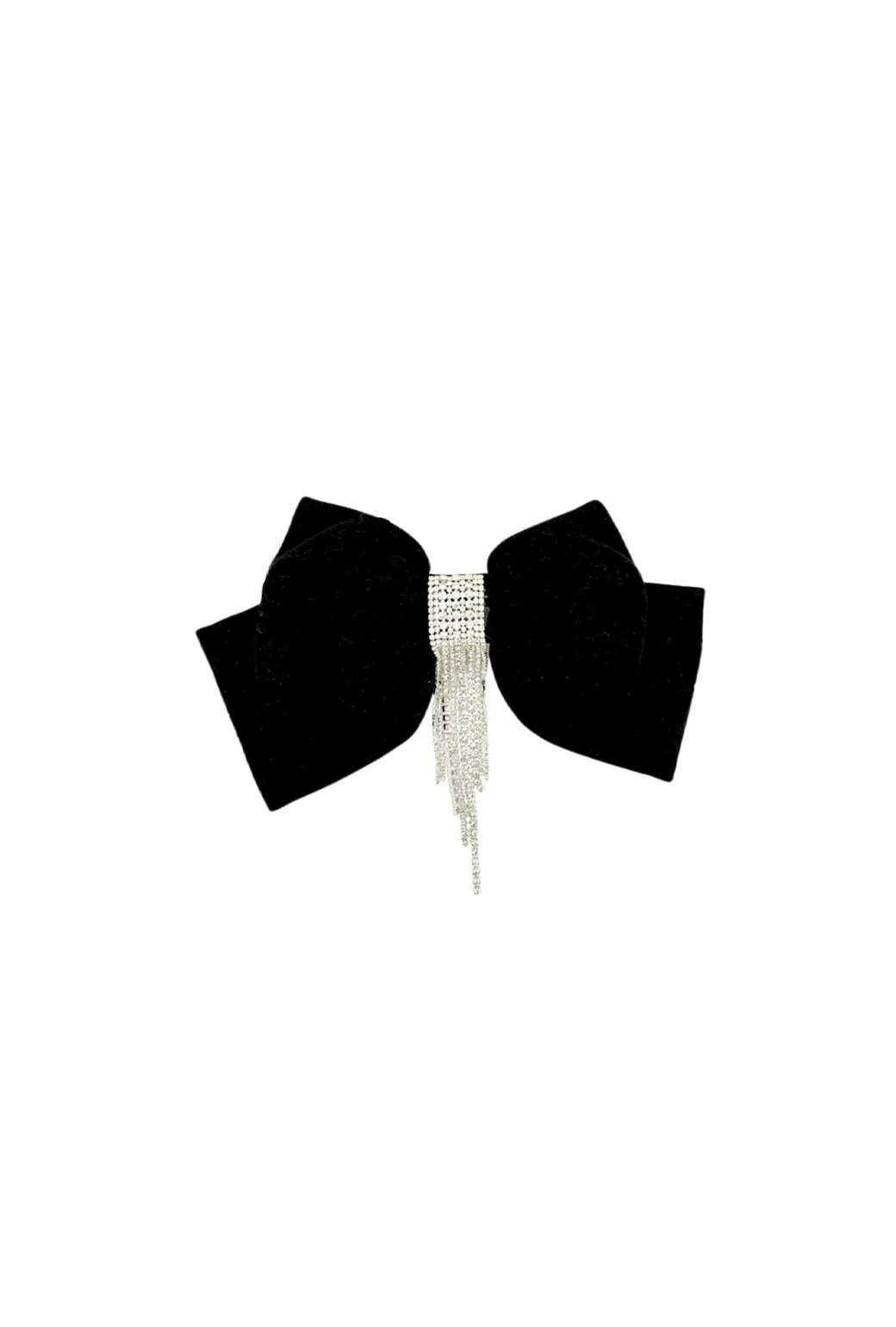 Samt & Strass Schleife - Schwarz
