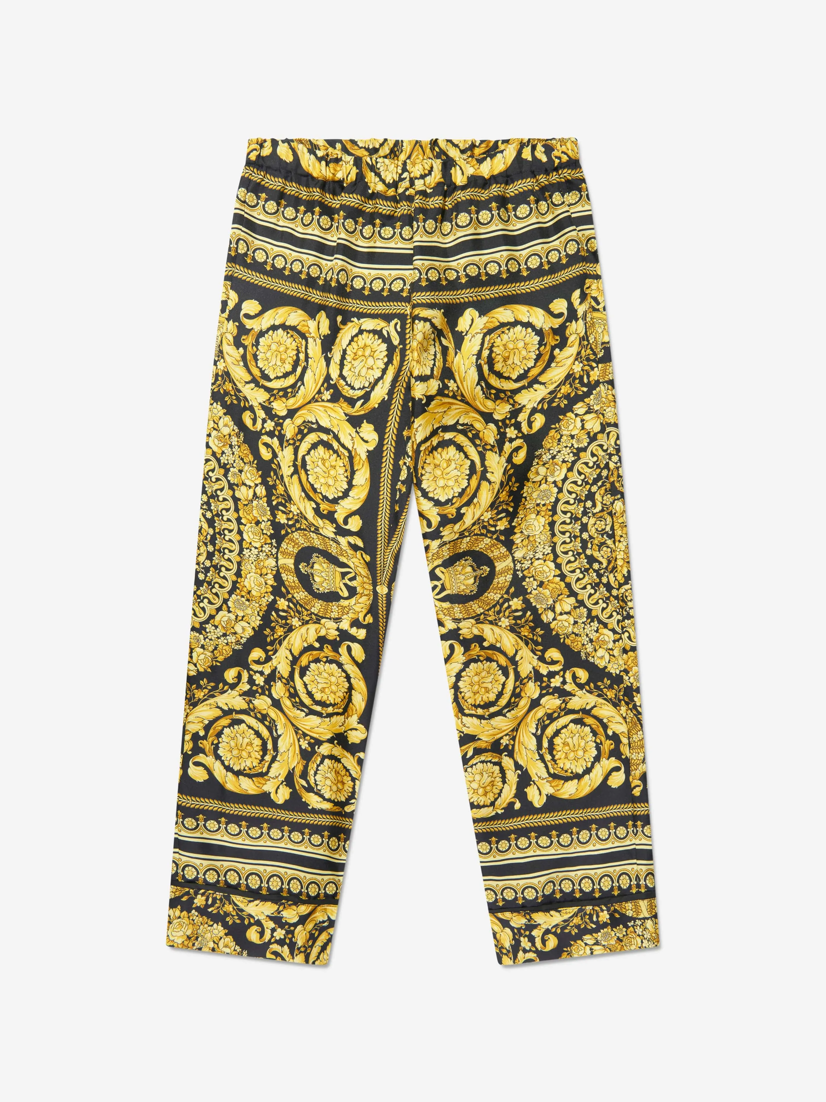 Versace Girls Seiden Barocco Hose in Schwarz