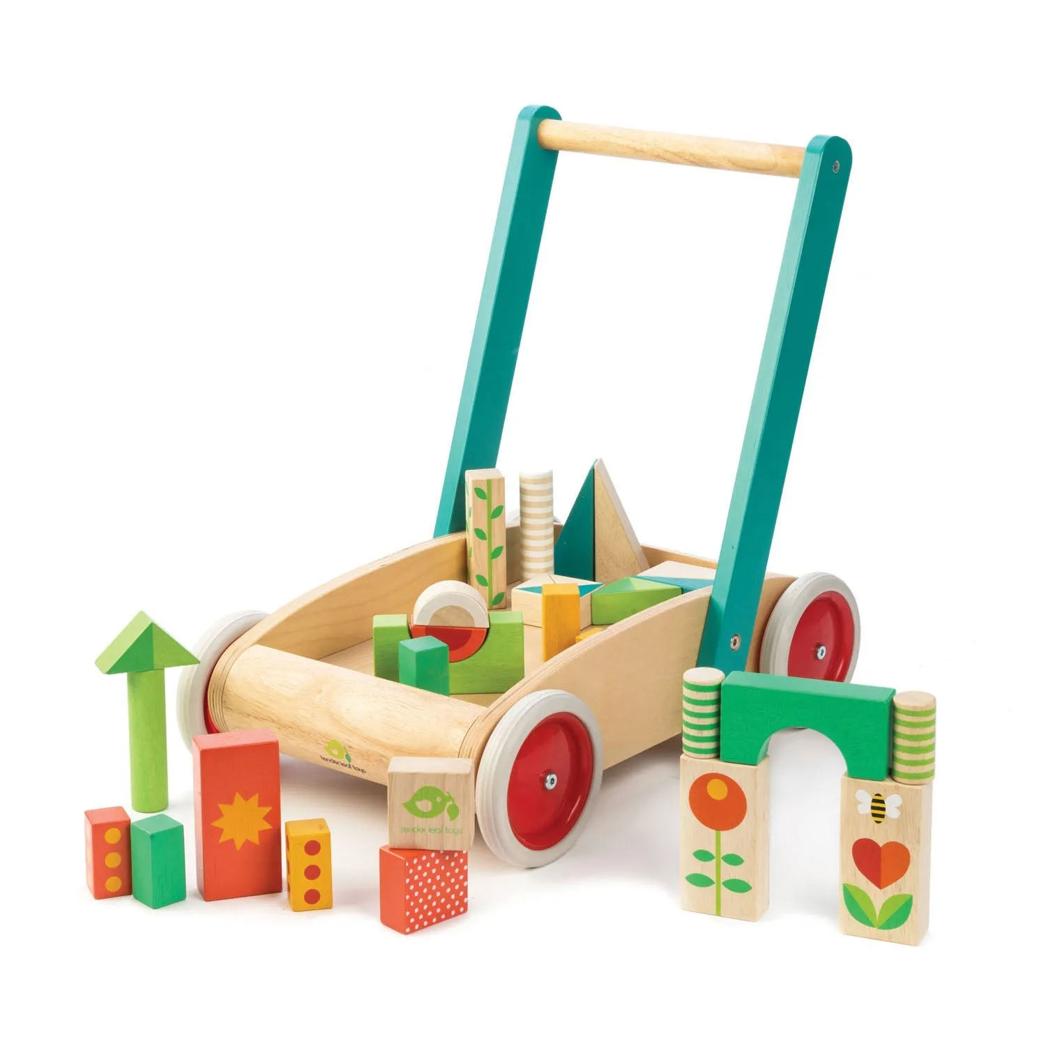 Holz-Babywalker und Gartenbausteine-Set