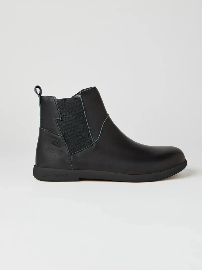 Zig & Star: Rockit School Stiefel - Schwarzes Leder