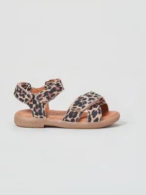 Zig   Star: Rae Kreuzriemen-Mädchen-Sandalen - Natur Tieroptik